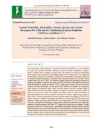 Genetic variability, heritability, genetic advance and genetic divergence for yield and its contributing traits in Gladiolus (Gladiolus grandiflorus L.)
