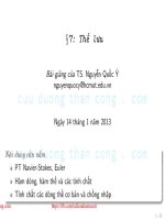 Bài giảng Cơ lưu chất: Chương 7 - TS. Nguyễn Quốc Ý