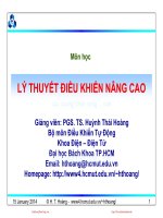 Bài giảng Cơ sở tự động nâng cao: Chương 5 - PGS. TS. Huỳnh Thái Hoàng