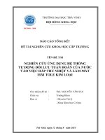 Báo cáo nghiên cứu khoa học cấp trường: Nghiên cứu ứng dụng hệ thống tự động đối lưu tuần hoàn của nước vào việc hấp thu nhiệt và làm mát mái tole kim loại