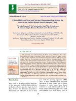 Effect of different weed and nutrient management practices on the growth and yield of Kharif rice in manipur valley