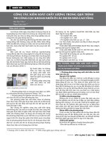 Công tác kiểm soát chất lượng trong quá trình thi công cọc khoan nhồi ở các dự án nhà cao tầng