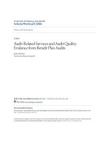 Accounting undergraduate Honors theses: Audit related services and audit quality - Evidence from benefit plan audits