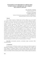 Investment in environmental protection: International experiences and current situation in Vietnam