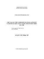 Chế tạo giá thể composite HA/wollastonite và đánh giá khả năng tương sinh tế bào trên giá thể