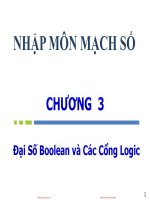 Bài giảng Nhập môn mạch số: Chương 3 - ThS. Hồ Ngọc Diễm