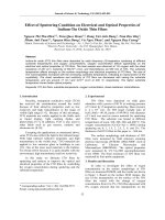 Effect of sputtering condition on electrical and optical properties of indium-tin oxide thin films