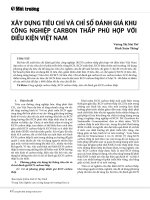 Xây dựng tiêu chí và chỉ số đánh giá khu công nghiệp carbon thấp phù hợp với điều kiện Việt Nam