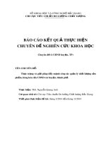 Báo cáo kết quả thực hiện chuyên đề nghiên cứu khoa học: Thực trạng và giải pháp đẩy mạnh công tác quản lý chất lượng sản phẩm, hàng hóa của UBND các huyện, thành phố