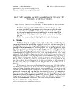 Phát triển năng lực dạy toán bằng tiếng Anh cho giáo viên thông qua kĩ năng đặt câu hỏi