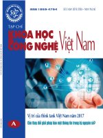 Tạp chí khoa học và công nghệ Việt Nam số 3 năm 2018