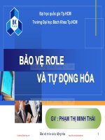 Bài giảng Bảo vệ Rơle và tự động hóa: Chương 1 - Phạm Thị Minh Thái
