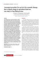 Assessment procedure for sea level rise economic damage due to climate change in agricultural land use: case study in nam dinh province