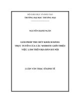 luận văn thạc sĩ giải pháp thu hút khách hàng trực tuyến của các website giới thiệu việc làm trên địa bàn hà nội 