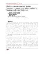 Study on aerobic granular sludge formation in sequencing batch reactors for tapioca wastewater treatment