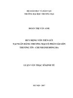 luận văn thạc sĩ huy động vốn tiền gửi tại ngân hàng thương mại cổ phần sài gòn thương tín – chi nhánh đống đa 