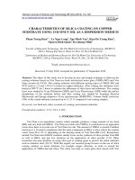 Characteristics of silica coating on copper substrate using coconut oil as a dispersion medium