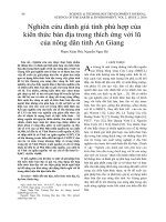 Nghiên cứu đánh giá tính phù hợp của kiến thức bản địa trong thích ứng với lũ của nông dân tỉnh An Giang