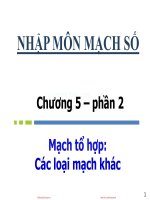 Bài giảng Nhập môn mạch số: Chương 5.2 - ThS. Hồ Ngọc Diễm