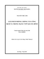 Giải pháp phòng chống tấn công dịch vụ trong mạng VNPT quảng bình