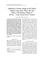 Adapting to climate change in the fishery industry case study: Phuoc Hai and Phuoc Tinh fishing villages of Ba Ria – Vung Tau province, Vietnam
