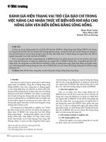 Đánh giá hiện trạng vai trò của báo chí trong việc nâng cao nhận thức về biến đổi khí hậu cho nông dân ven biển đồng bằng sông Hồng