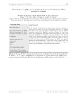 Xác định gen cry2A trong mẫu vi khuẩn Bacillus thuringiensis phân lập tại các tỉnh thành khu vực miền Nam Việt Nam