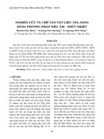 Nghiên cứu và chế tạo vật liệu TiO2 Nano bằng phương pháp siêu âm - thủy nhiệt