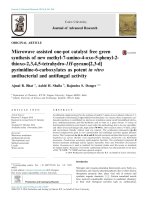 Microwave assisted one-pot catalyst free green synthesis of new methyl-7-amino-4-oxo-5-phenyl-2- thioxo-2,3,4,5-tetrahydro-1H-pyrano[2,3-d] pyrimidine-6-carboxylates as potent in vitro