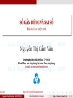Bài giảng Phương pháp tính: Số gần đúng và sai số - Nguyễn Thị Cẩm Vân