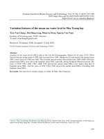 Đặc điểm biến động mực nước trung bình tại vịnh Nha Trang