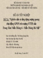 Bài thuyết trình Đồ án tốt nghiệp: Nghiên cứu và ứng dụng mạng quang thụ động GPON trên mạng FTTH của Trung Tâm Viễn Thông 6 - Viễn Thông Hà Nội