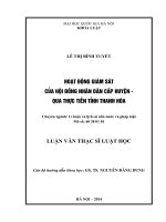 Hoạt động giám sát của hội đồng nhân dân cấp huyện   qua thực tiễn tỉnh thanh hóa 