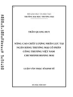 Nâng cao chất lượng nhân lực tại Ngân hàng Thương mại Cổ phần công thương Việt Nam – Chi nhánh Hoàng Mai