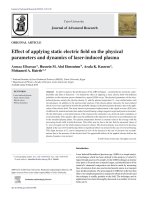 Effect of applying static electric field on the physical parameters and dynamics of laser-induced plasma