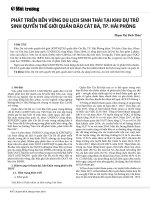 Phát triển bền vững du lịch sinh thái tại khu dự trữ sinh quyển thế giới quần đảo Cát Bà, Tp. Hải Phòng