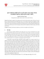 Quy trình thiết kế và tổ chức dạy học trải nghiệm trong môn Hóa học THPT