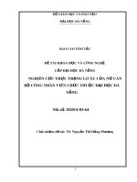 Báo cáo tóm tắt đề tài khoa học và công nghệ cấp Đại học Đà Nẵng: Nghiên cứu thực trạng lo âu của nữ cán bộ công nhân viên chức thuộc đại học Đà Nẵng