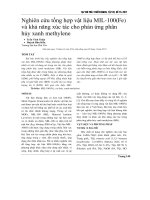 Nghiên cứu tổng hợp vật liệu MIL-100(Fe) và khả năng xúc tác cho phản ứng phân hủy xanh methylene