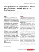 Water quality assessment using the Pollution Index (PI) and statistical tools: A case study of Thi Vai river, Dong Nai, Vietnam