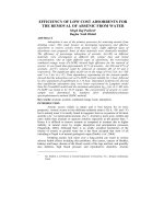 Efficiency of low cost adsorbents for the removal of arsenic from water