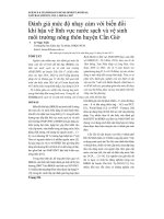 Đánh giá mức độ nhạy cảm với biến đổi khí hậu về lĩnh vực nước sạch và vệ sinh môi trường nông thôn huyện Cần Giờ