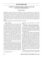 Nghiên cứu phương pháp lượng giá giá trị tài nguyên môi trường