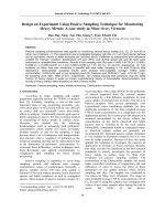 Design an experiment using passive sampling technique for monitoring heavy metals: a case study in Nhue river, Vietnam