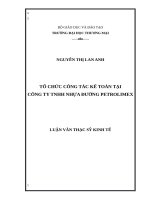 luận văn thạc sĩ tổ chức công tác kế toán tại công ty TNHH nhựa đường petrolimex 