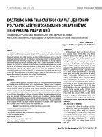 Đặc trưng hình thái cấu trúc của vật liệu tổ hợp polylactic axít/chitosan/quinin sulfat chế tạo theo phương pháp vi nhũ