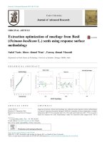 Extraction optimization of mucilage from Basil (Ocimum basilicum L.) seeds using response surface methodology