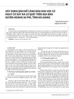 Xây dựng bản đồ cảnh báo khu vực có nguy cơ xảy ra lũ quét trên địa bàn huyện Hoàng Su Phì, tỉnh Hà Giang