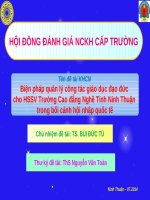 Đề tài: Biện pháp quản lý công tác giáo dục đạo đức cho HSSV Trường Cao đẳng Nghề Tỉnh Ninh Thuận trong bối cảnh hội nhập quốc tế - TS. Bùi Đức Tú