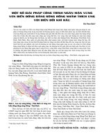 Một số giải pháp công trình ngăn mặn vùng ven biển đồng bằng sông Hồng nhằm thích ứng với biến đổi khí hậu